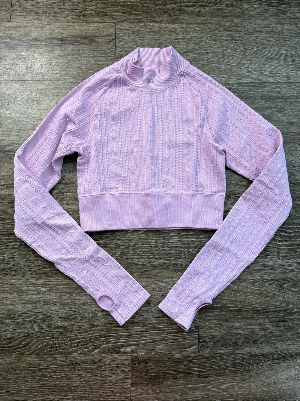 Alo Yoga Seamless Cable Knit Top Sugarplum Pink